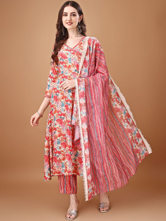 Women Ethnic Motifs Printed Regular Kurta with Palazzos & With Dupatta