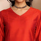 V Neck Three Quarter Sleeves A Line Kurta With Palazzos