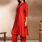 V Neck Three Quarter Sleeves A Line Kurta With Palazzos