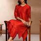 V Neck Three Quarter Sleeves A Line Kurta With Palazzos