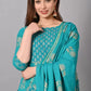 Women Blue Viscose Rayon Kurta Pant Dupatta Set