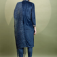 Women Teal Embroidered Knited Velvet Kurta with Trousers & Dupatta