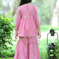 Girls Floral Motifs Printed Empire Gotta Patti Kurta & Sharara with Dupatta