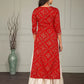 Red Rayon Kurta & White Sharara set