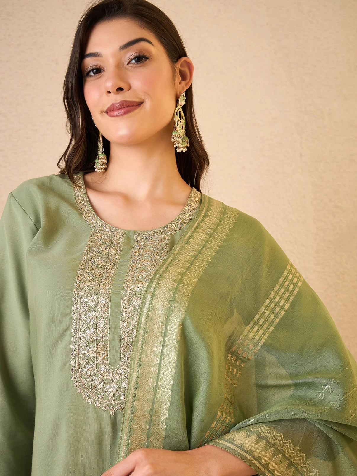 Women Viscose Rayon Kurta Pant Dupatta Set