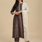 Floral Embroidered Regular Gotta Patti Kurta With Trousers & Dupatta