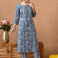 Women Floral Printed Regular Pure Cotton Kurta with Trousers & With Dupatta - Amy's Cart