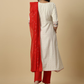 Floral Embroidered Pure Cotton A-line Kurta With Trousers & Dupatta