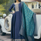 Women Floral Embroidered Pleated Sequinned Kurta with Trousers & With Dupatta