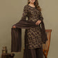 Women Brown Viscose Rayon Kurta Sharara Set