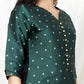 Women Green Silk Blend Kurta Pant Dupatta Set