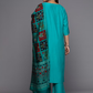 Plus Size Ethnic Motifs Yoke Design Regular Sequinned Kurta Set