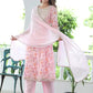 Women Pink Viscose Rayon Kurta Pant Dupatta Set