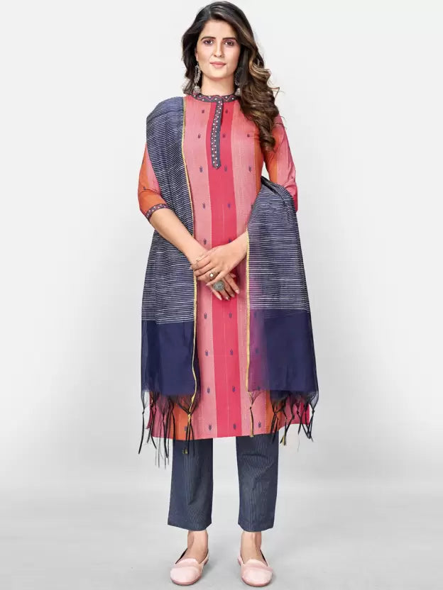 Women Cotton Blend Kurta Trouser Set