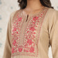 Embroidered Gota Patti A-Line Kurta with Trousers and Dupatta