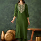 Women Floral Embroidered Regular Chikankari Kurta with Trousers & With Dupatta