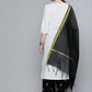 Women White & Black Printed Regular Pure Cotton Kurta with Palazzos & With Dupatta