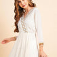 Women's Georgette Lurex Layered Ethnic Wear Kurta (Kurta dress only)