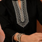 Women Embroidered Mandarin Collar Tunic