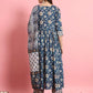 Women Blue Floral Rayon Kurta Pant Dupatta Set