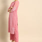 Women Peach Embroidered Kurta Set