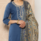 Women Embroidered Thread Work Kurta With Trousers & Dupatta