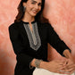 Women Embroidered Mandarin Collar Tunic