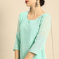 Women Blue Embroidered Kurta Set