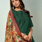 Women Green Cotton Blend Kurta Pant Dupatta Set