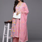 Women Pink Cotton Blend Kurta Set