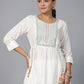 Embroidered Round Neck Three-Quarter Sleeve Co-Ords Set