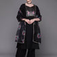 Women Black Pure Cotton Kurta Palazzo Dupatta Set