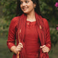 Ethnic Motifs Round Neck Thread Work Straight Kurta With Trousers & Dupatta