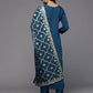 Women Blue Silk Blend Kurta Pant Dupatta Set