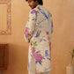 Floral Printed Pure Cotton Mandarin Collar Kurta With Trousers
