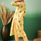 Floral Printed Pleated Straight Organic Cotton Kurta With Trousers