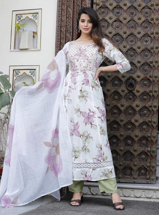 Women Viscose Rayon Kurta Palazzo Set