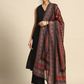 Women Black Ethnic Motifs Pure Cotton Kurta with Palazzos & Dupatta