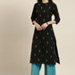 Women Black Printed Kurta with Palazzos