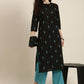 Women Black Printed Kurta with Palazzos