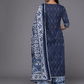 Women Blue Bandhani Printed Pure Cotton Kurta with Palazzos & Dupatta