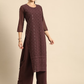 Women Brown Ethnic Motifs Embroidered Regular Chikankari Kurta with Palazzos