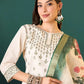 Women Cotton Blend Kurta Pant Dupatta Set
