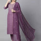 Women Cotton Blend Kurta Pant Dupatta Set