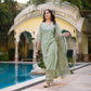 Women Cotton Blend Kurta Pant Dupatta Set