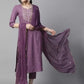 Women Cotton Blend Kurta Pant Dupatta Set