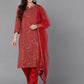 Women Cotton Rayon Kurta Pant Dupatta Set