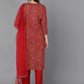 Women Cotton Rayon Kurta Pant Dupatta Set