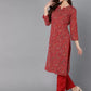 Women Cotton Rayon Kurta Pant Dupatta Set