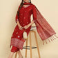 Women Cotton Silk Kurta Pant Dupatta Set